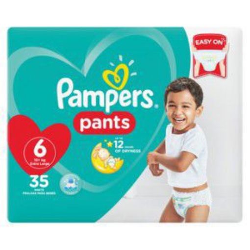 PAMPERS ACTIVE BABY PANTS V/P SIZE 6 EXTRA LARGE  35`s