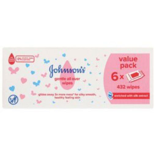 JOHNSONS BABY WIPES GENTLE ALL OVER 6X  72`s