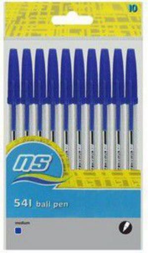 NATIONAL BLUE INK MED PENS  5`s