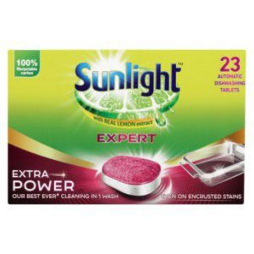 SUNLIGHT EXPERT EXTRA POWER DISHWASHING TABLET LEMON 23`S  402g