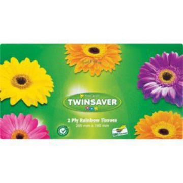 TWINSAVER FACIAL TISSUE RAINBOW  180`S