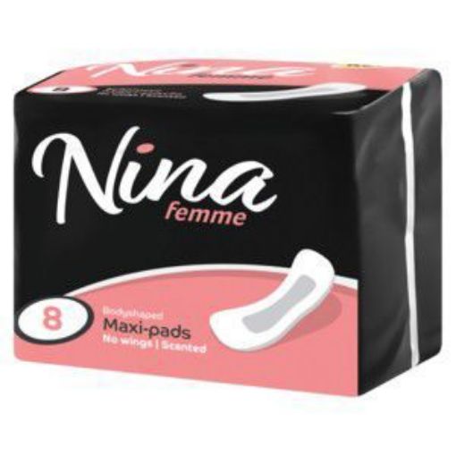 NINA FEMME MAXI PADS SCENTED NO WINGS PINK  8`s