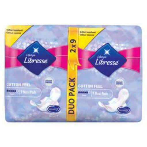 LIBRESSE PADS COTTON FEEL MAXI SUPER DUO  18`s