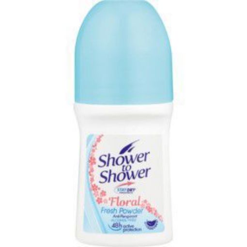 SHOWER TO SHOWER ROLL ON LADIES FLORAL POWDER  50ml
