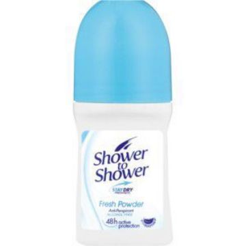 SHOWER TO SHOWER ROLL ON LADIES FRESH POWDER  50ml