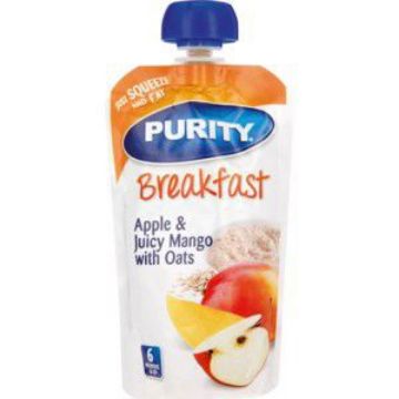PURITY SACHETS BREAKFAST APPLE/MANGO WITH OATS  110ml