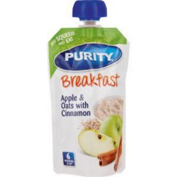 PURITY SACHETS BREAKFAST APPLE/OATS WITH CINNAMON  110ml