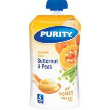 PURITY SACHETS PUREE BUTTERNUT & PEAS  110ml