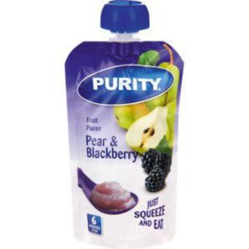 PURITY SACHETS PUREE PEAR & BLACKBERRY  110ml