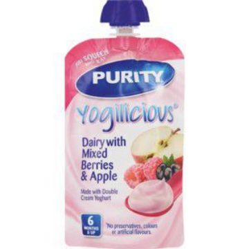 PURITY SACHETS YOGILICIOUS APPLE & MIXED BERRIES  110ml