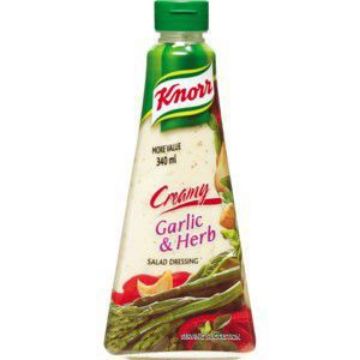 KNORR SALAD DRESSING CREAMY GARLIC /HERB  340ml