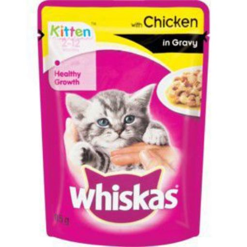 WHISKAS SINGLES KITTEN CHICKEN IN GRAVY  85g