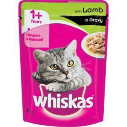 WHISKAS SINGLES LAMB IN GRAVY  85g