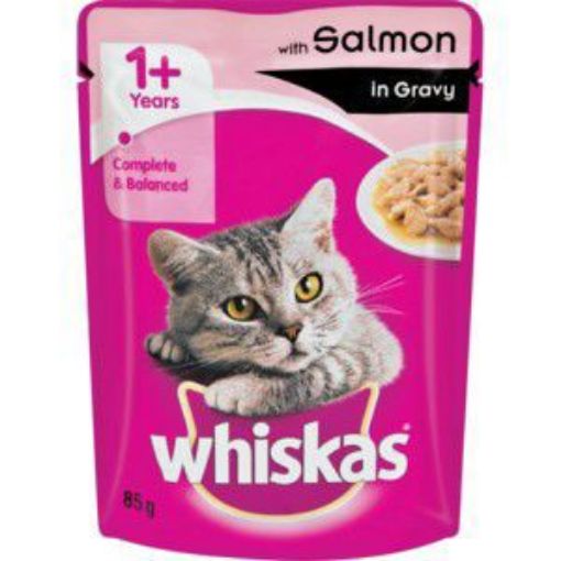 WHISKAS SINGLES SALMON IN GRAVY  85g