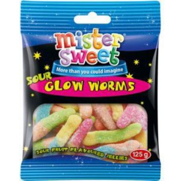 MISTER SWEET SOUR GLOW WORMS  125g