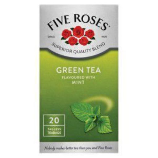 FIVE ROSES TAGLESS TEABAGS GREEN TEA & MINT TEA  20s