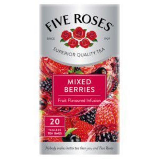 FIVE ROSES TAGLESS TEABAGS MIXED BERRIES  20`s