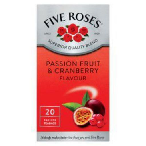 FIVE ROSES TAGLESS TEABAGS PASSION FRUIT & CRANBERRY  50g