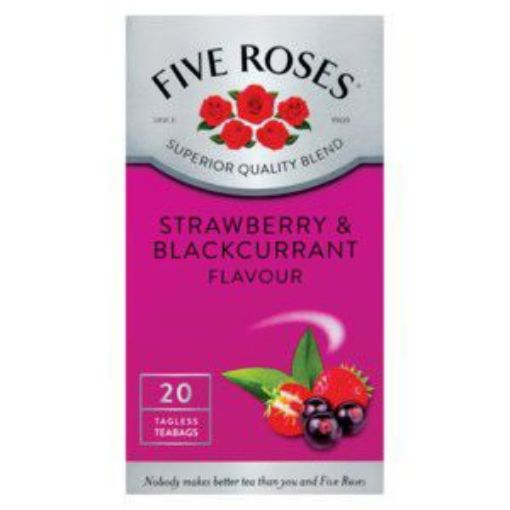 FIVE ROSES TAGLESS TEABAGS STRAWBERRY & BLACKCURRANT  50g