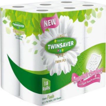 TWINSAVER T/ROLLS LUXURY 2PLY  18`s