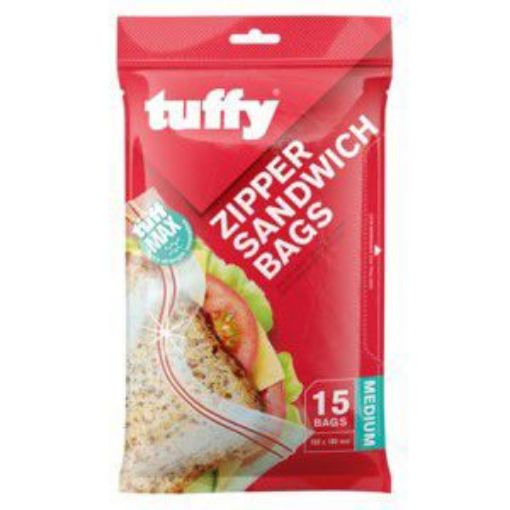 TUFFY ZIPPER SANDWICH BAGS MEDIUM 190X180MM  15`s