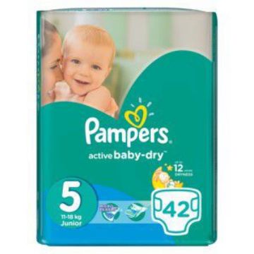 PAMPERS ACTIVE BABY V/P JUNIOR 11-18KG   42`s
