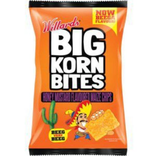 WILLARDS BIG KORN BITES LARGE HONEY  MUSTARD  120g