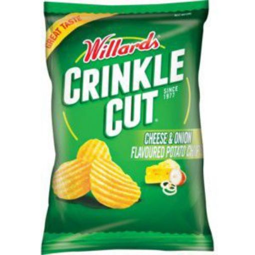 WILLARDS CHIPS C\CUT CHEESE/ONION  125g