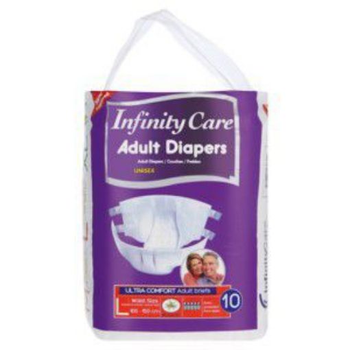 INFINITY CARE ADULT DIAPERS LARGE  10`s