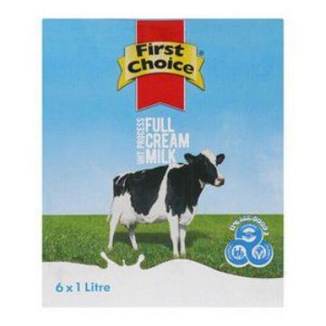 FIRST CHOICE LONG LIFE MILK FULL CREAM  6 x 1lt