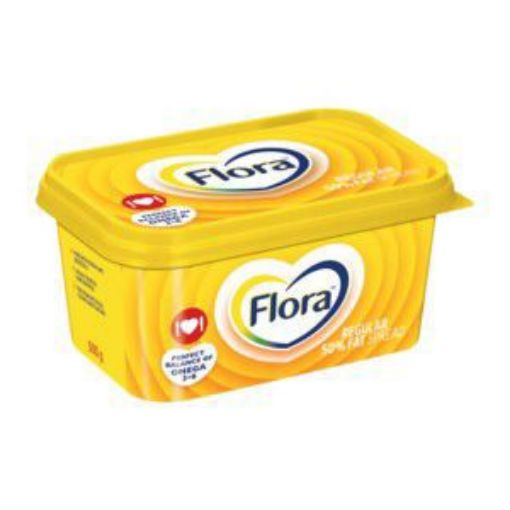 FLORA MARGARINE REGULAR 50% FAT SPREAD  500g