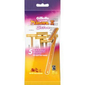 GILLETTE MINORA II DISPOSABLE RAZORS   5`s