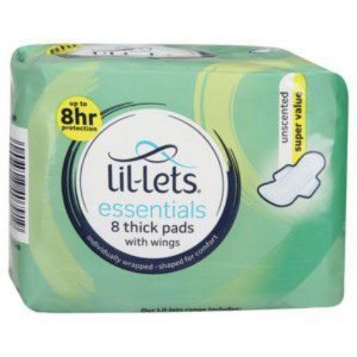 LIL-LETS PADS ESSENTIALS UNSCENTED  8`s