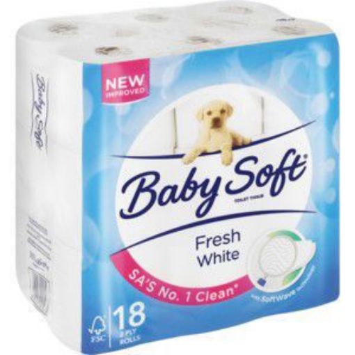 BABY SOFT TOILET ROLLS 2PLY WHITE  18`S