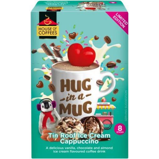 Picture of HOUSE OF COFFEES HUG IN A MUG TIN ROOF ICE CREAM CAPPUCCINO  8 x 24g x 8