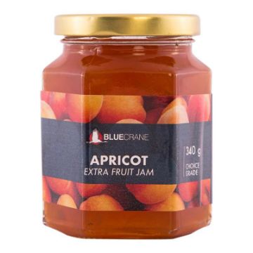 Picture of BLUE CRANE GLASS JAR JAM APRICOT 340g