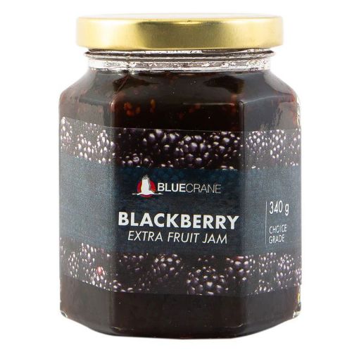 Picture of BLUE CRANE GLASS JAR JAM BLACKBERRY  340g