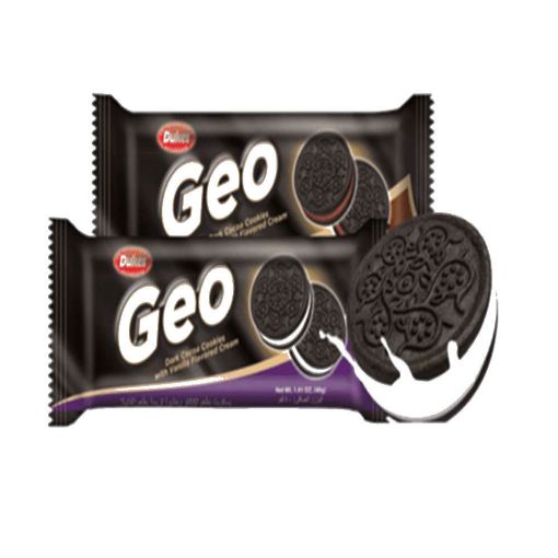 Picture of DUKES GEO DARK COCOA COOKIES VANILLA CREAM  120g