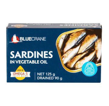 Picture of BLUE CRANE SARDINES IN VEGETABLE OIL 125g