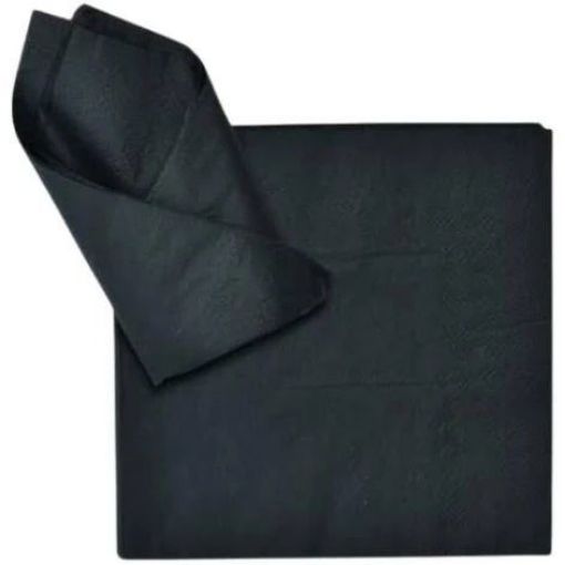 Picture of SOLID BLACK VELVET SERVIETTES  20s