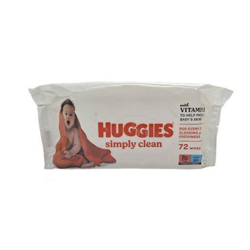 Picture of HUGGIES BABY WIPES SIMPLY CLEAN VITAMIN E  72s