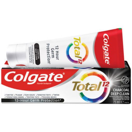 Picture of COLGATE T/PASTE TOTAL 12 CHARCOAL DEEP CLEAN 75ML