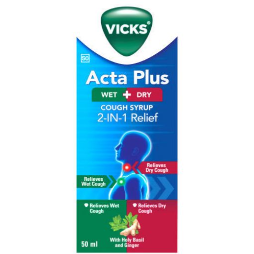 Picture of VICKS ACTA PLUS COUGH SYRUP 2 IN 1  50ml