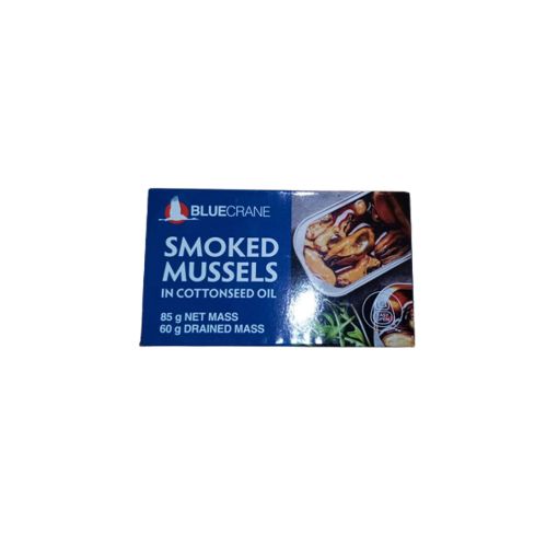 Picture of BLUE CRANE SMOKED MUSSELS IN COTTON SEED OIL  85g