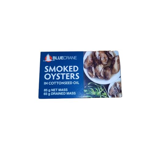 Picture of BLUE CRANE SMOKED OYSTERS IN COTTON SEED OIL  85g