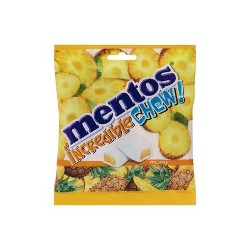 Picture of MENTOS BAG CHEWS PINEAPPLE  72g