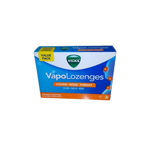 Picture of VICKS VAPO LOZENGES ORANGE MENTHOL  24`s