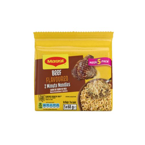 Picture of MAGGI 2 MINUTE NOODLES BEEF M/P  5 x 68g x 5