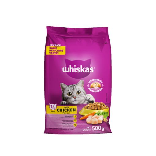 Picture of WHISKAS ADULT DRY CAT FOOD CHICKEN  500g