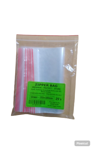 Picture of ZIPPER BAGS 150X180MM GREEN  25`s